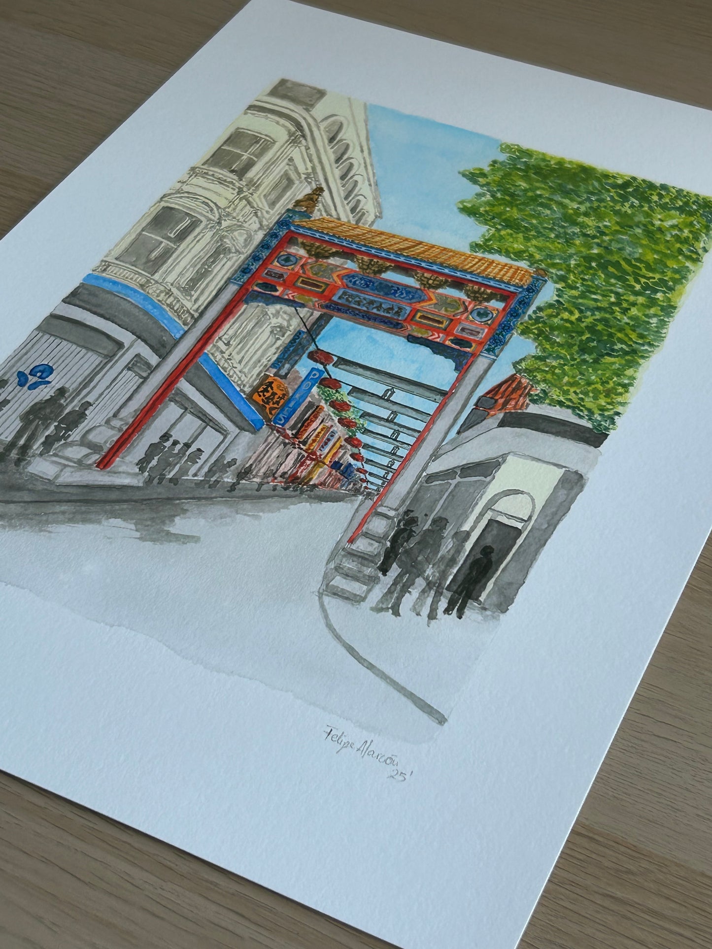 6. CHINATOWN GATE WATERCOLOR | MELBOURNE, AUSTRALIA