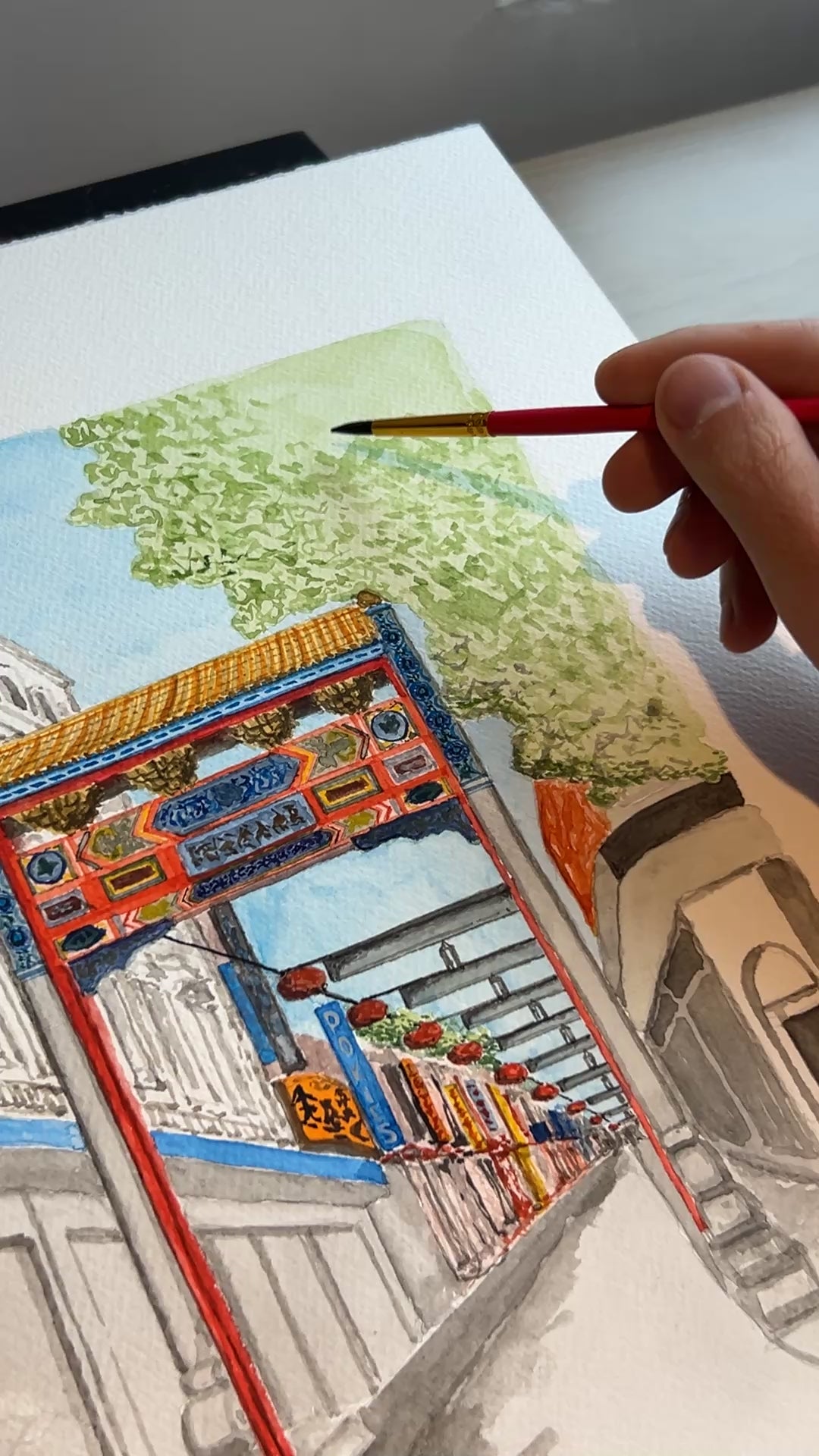 CHINATOWN GATE WATERCOLOR | MELBOURNE, AUSTRALIA